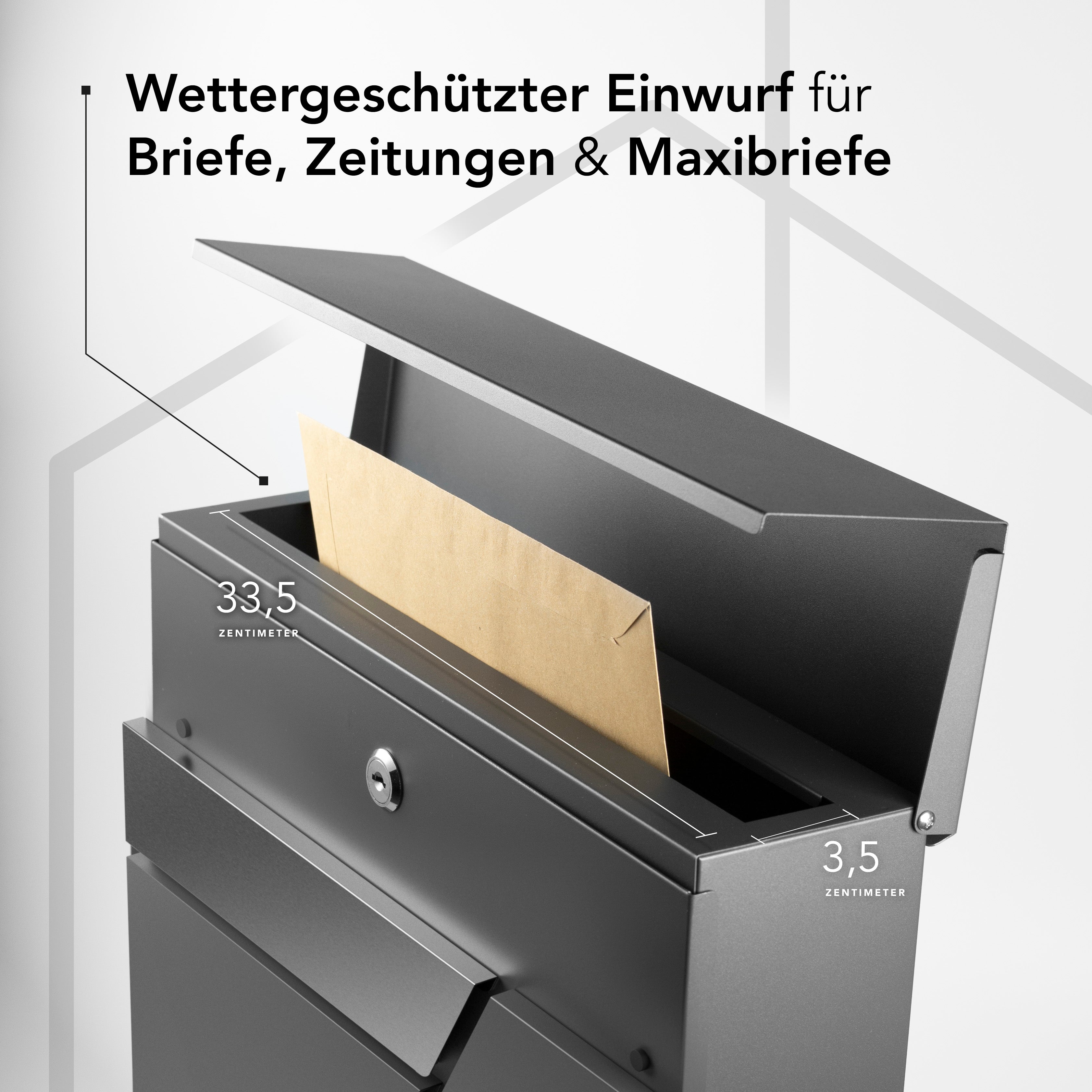 Briefkasten Amsterdam mit Gravur — urban-modern aus Edelstahl