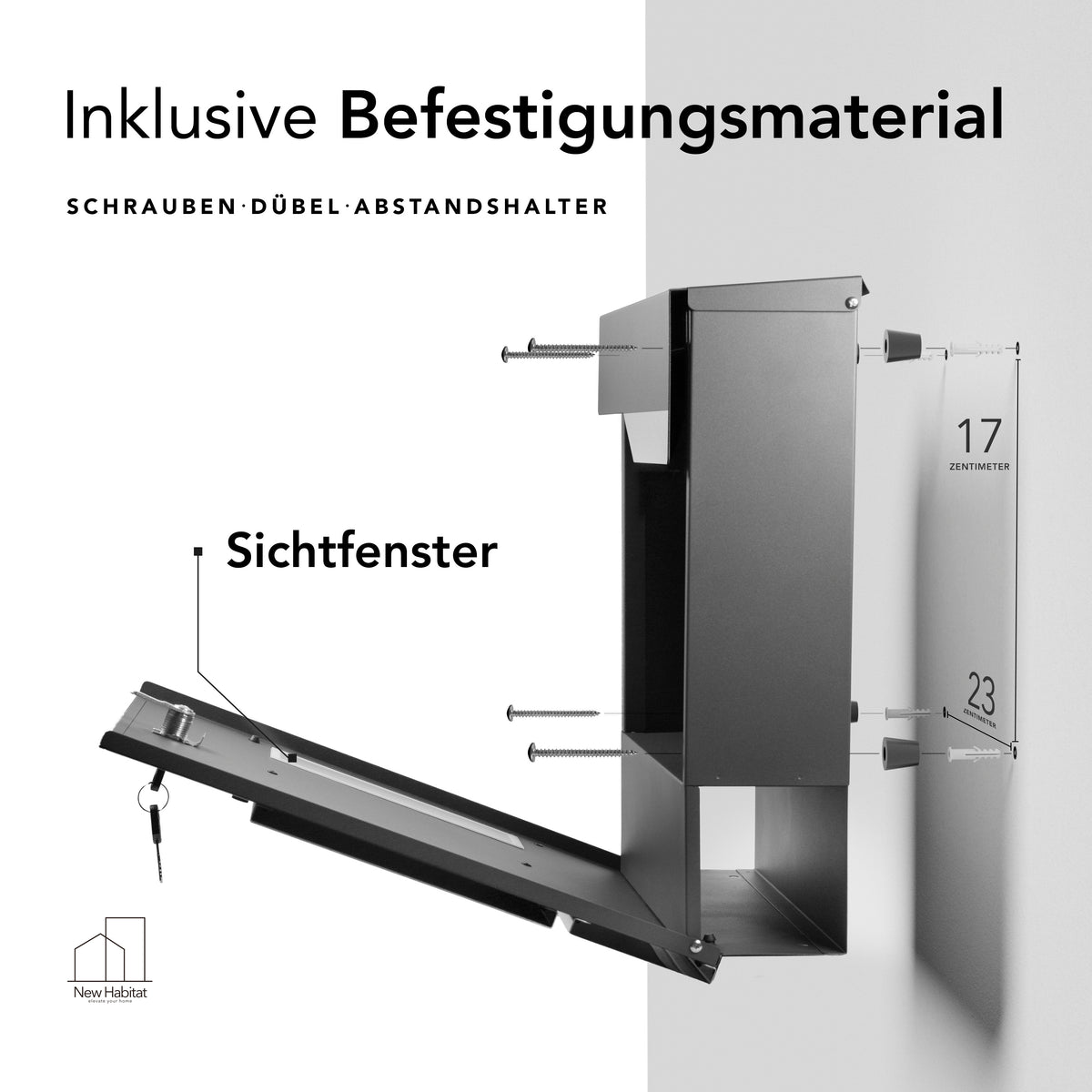 Briefkasten Oslo mit Gravur — nordisch-schlicht & wetterfest aus Edelstahl