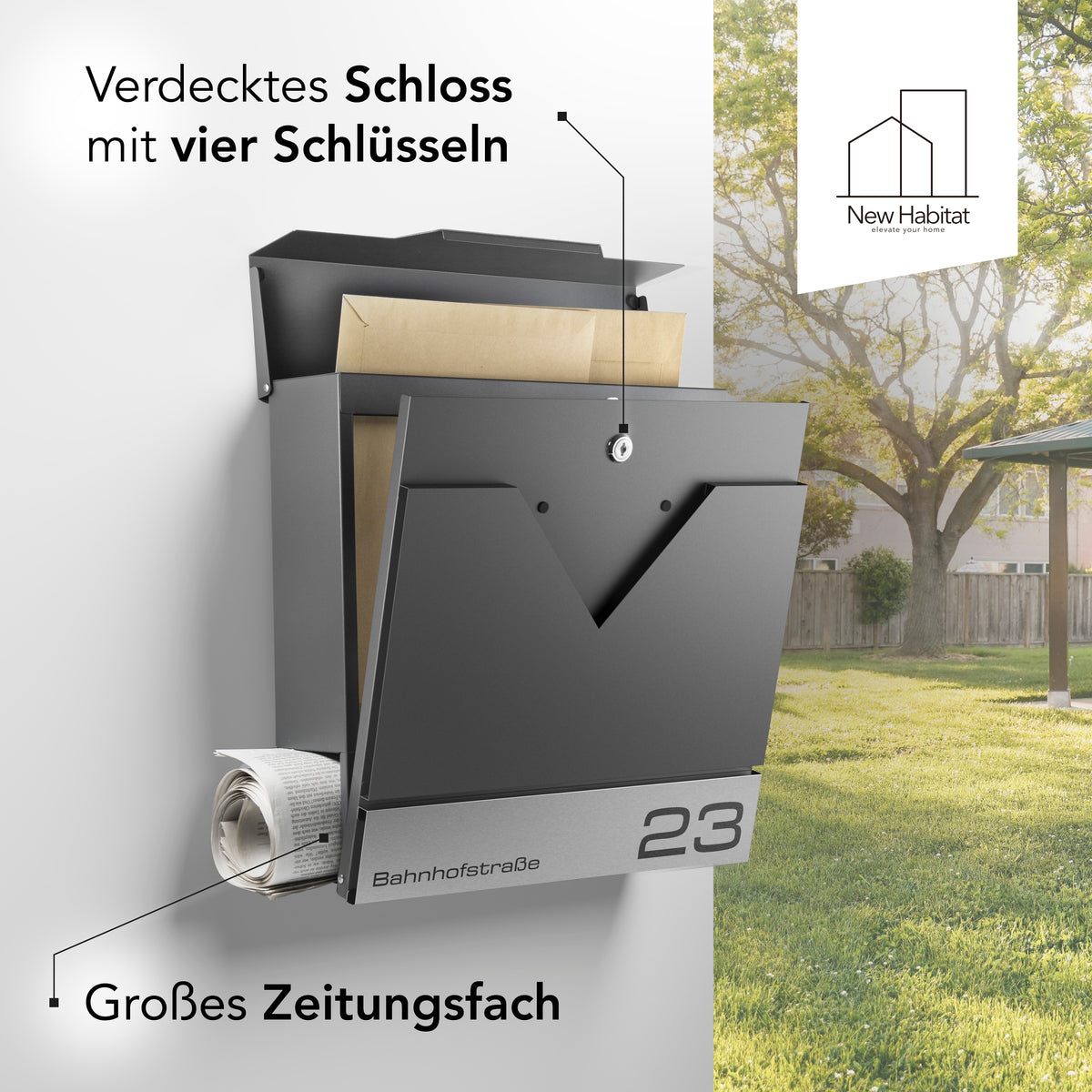 Briefkasten Venedig mit Gravur — italienisch-elegant aus Edelstahl