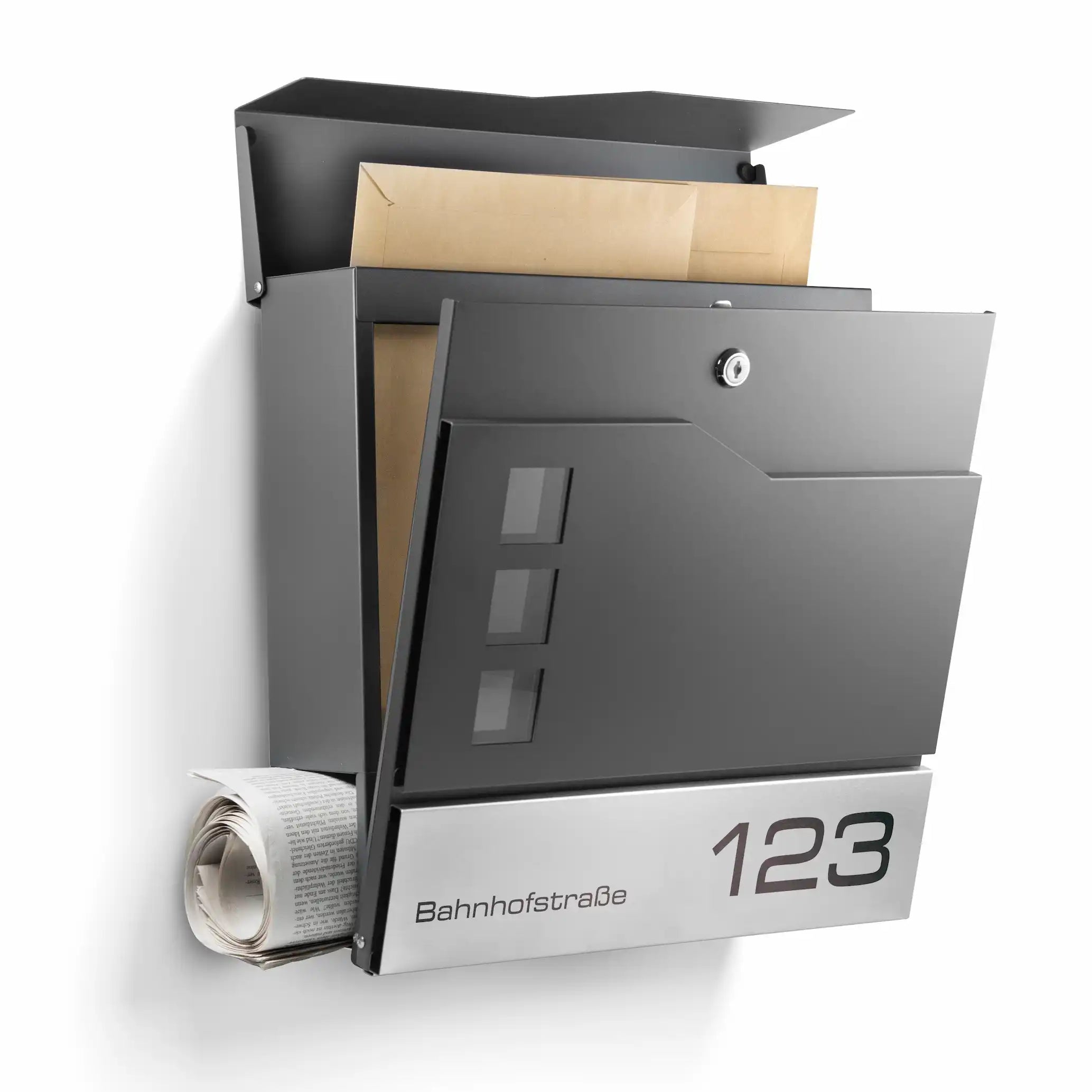 Briefkasten Stockholm mit Gravur — minimalistisch & rostfrei aus Edelstahl