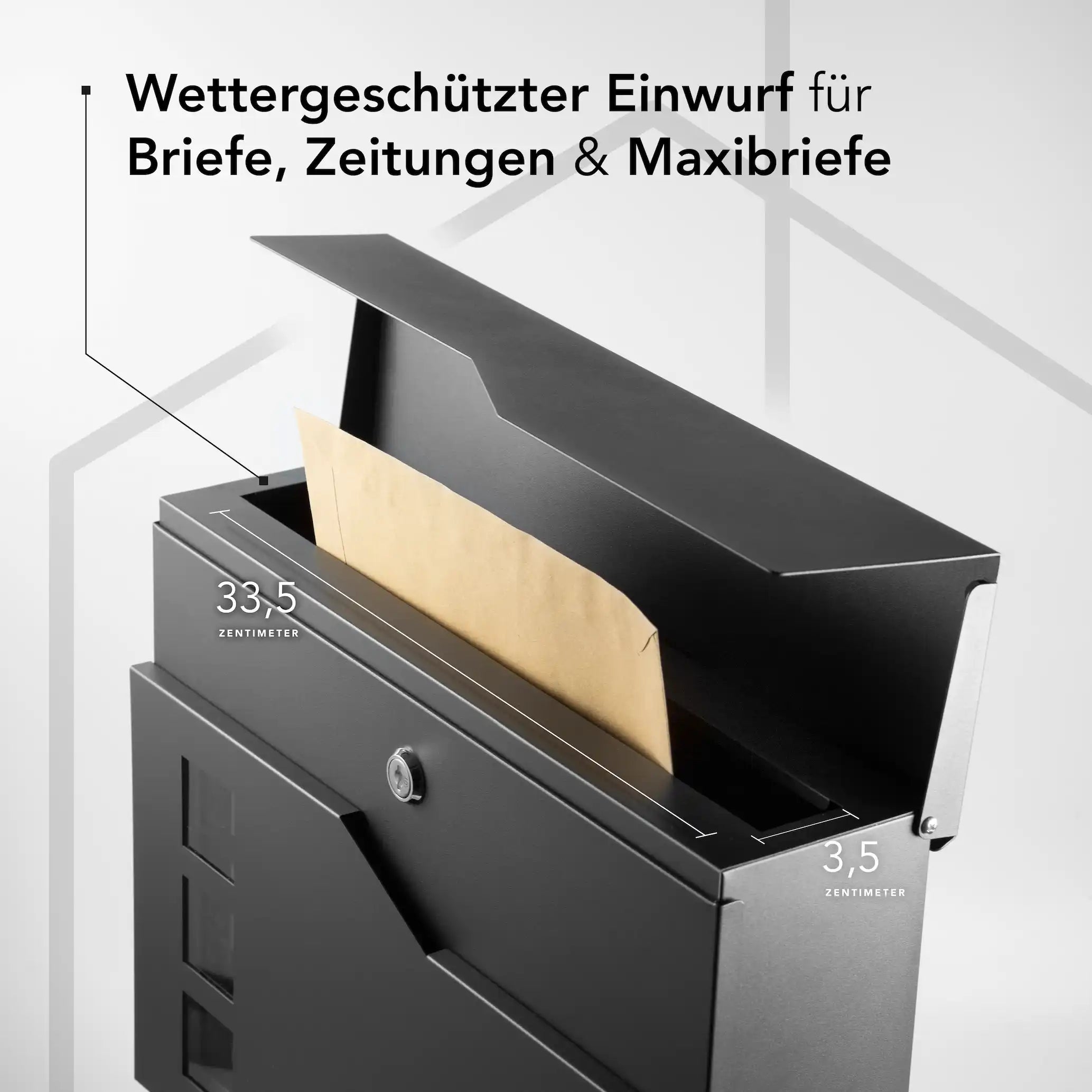 Briefkasten Stockholm mit Gravur — minimalistisch & rostfrei aus Edelstahl